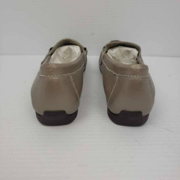 Munro American Womens Kimi Loafer Flat Shoes Beige Leather Horsebit 6.5 M New - Picture 10 of 16